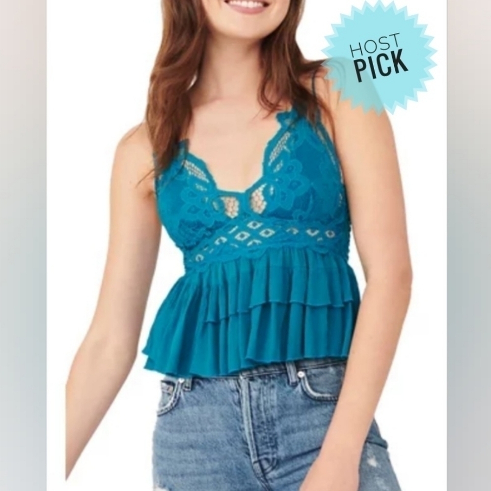 Free People Adella Cami in Teal•M☆HOST PICK ☆